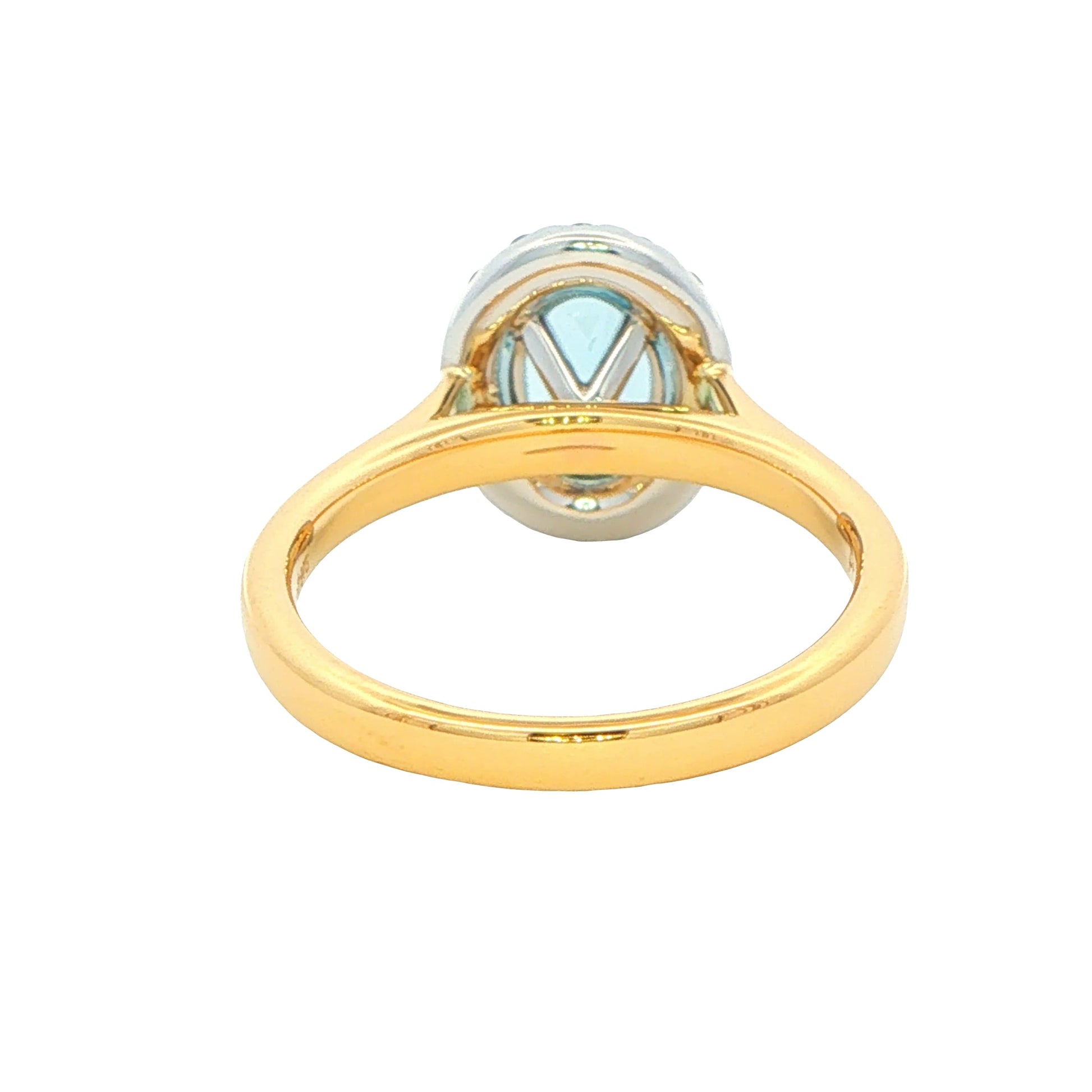 Aquamarine and Diamond Halo Style Ring Gardiner Brothers