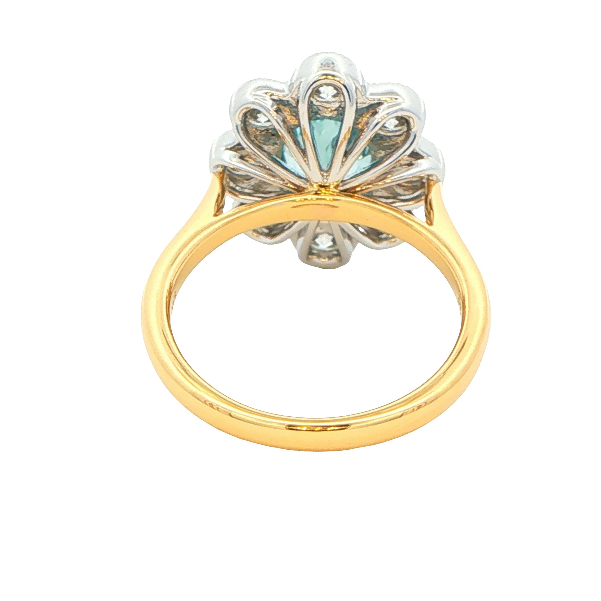 Aquamarine and Diamond Vintage Style Cluster Ring Gardiner Brothers
