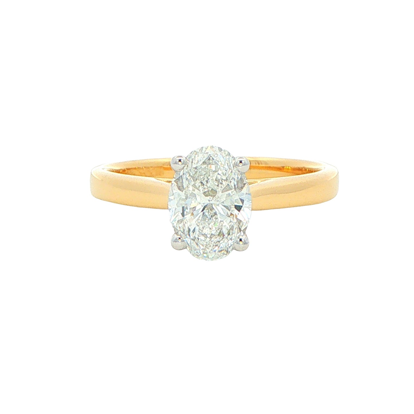 Yellow Gold Oval Shaped Diamond Solitaire Ring - 1.20cts Gardiner Brothers