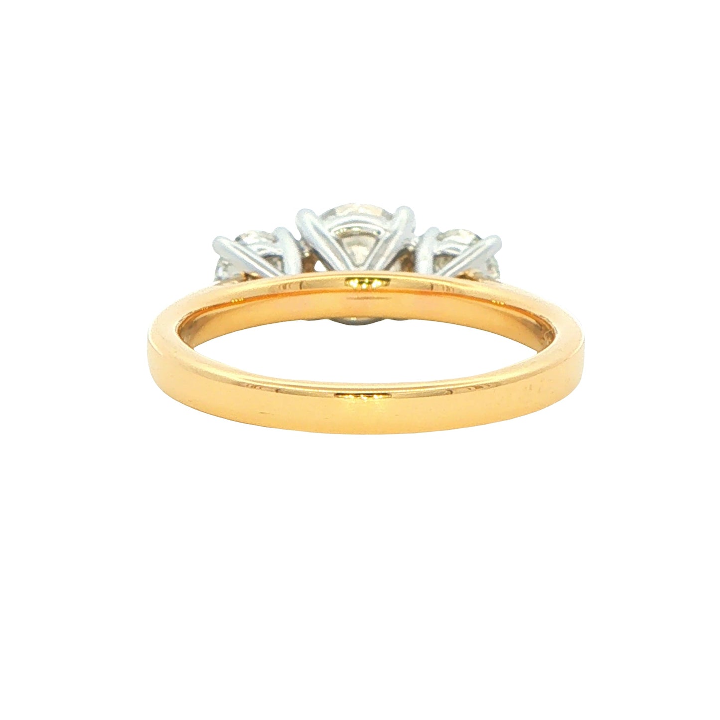 Yellow Gold Round Brilliant Cut Diamond 3 Stone Ring - 1.60cts Gardiner Brothers