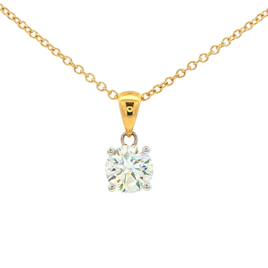 Round Brilliant Cut Diamond Solitaire Pendant - 1.20cts Gardiner Brothers