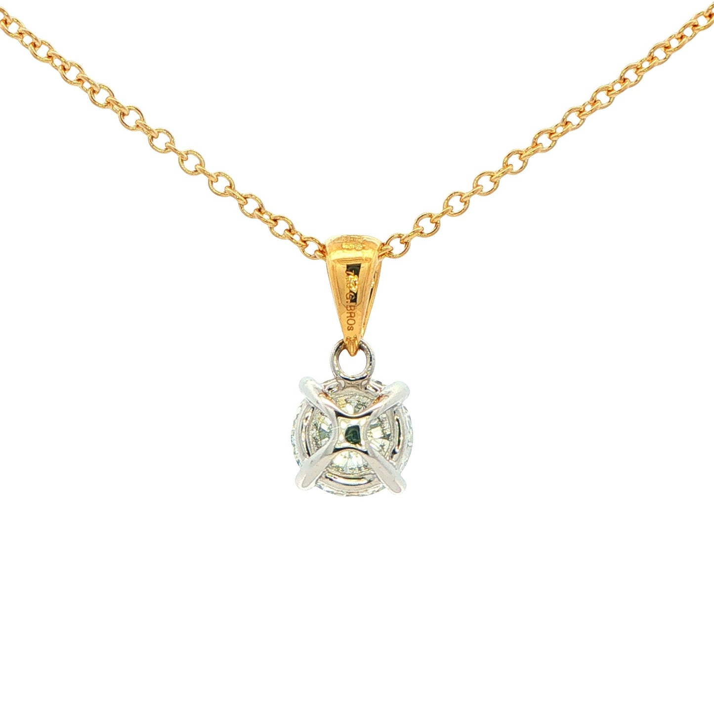 Round Brilliant Cut Diamond Solitaire Pendant - 1.20cts Gardiner Brothers