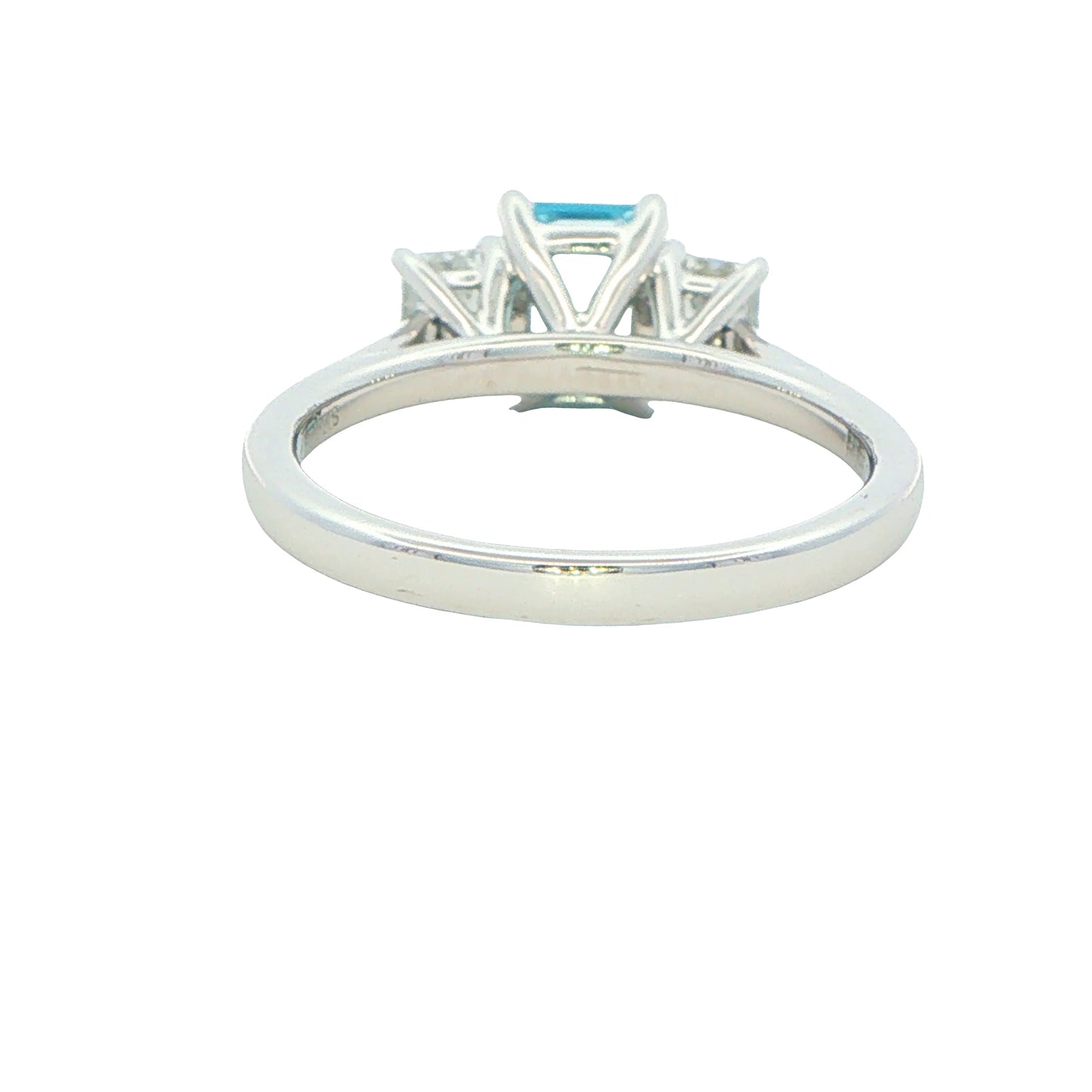 Aquamarine and Emerald Cut Diamond 3 Stone Ring Gardiner Brothers