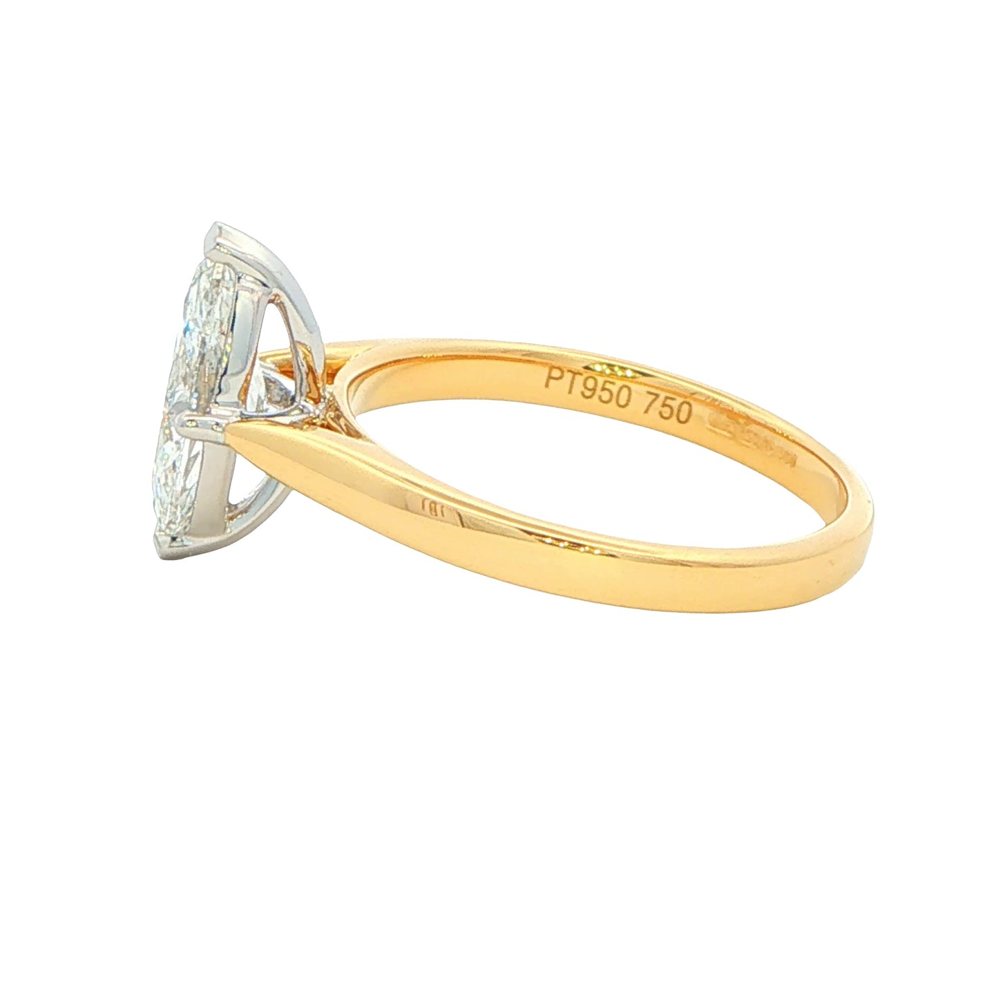 Yellow Gold Marquise shaped diamond solitaire ring - 1.21cts Gardiner Brothers