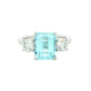 Aquamarine and Round Brilliant Cut Diamond 3 Stone Ring Gardiner Brothers