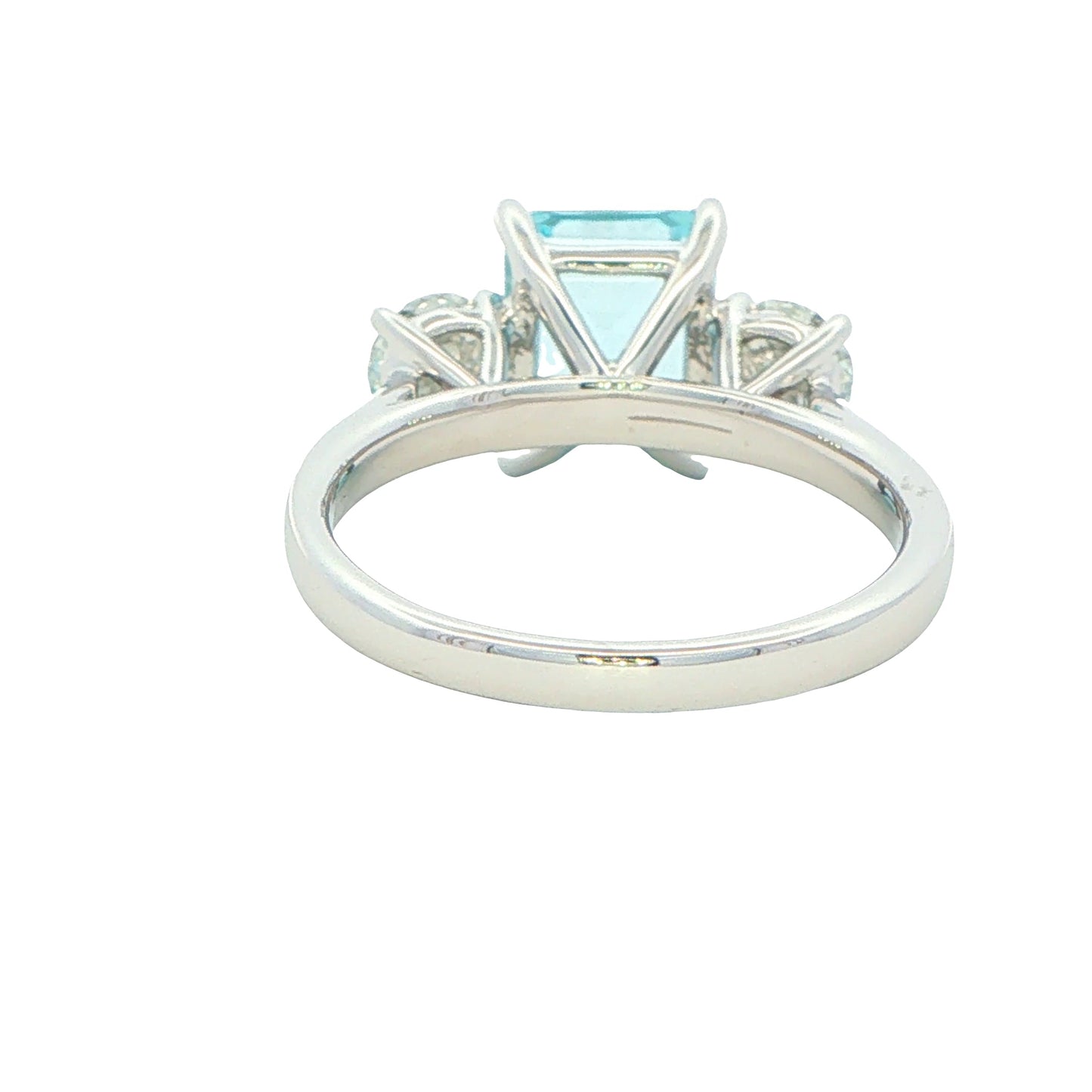 Aquamarine and Round Brilliant Cut Diamond 3 Stone Ring Gardiner Brothers