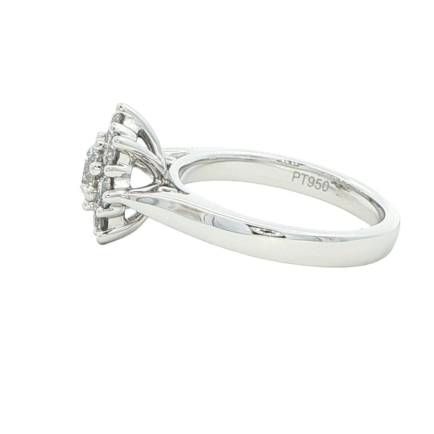 Platinum Round Brilliant Cut Diamond 9 Stone Cluster Ring - 1.00cts Gardiner Brothers