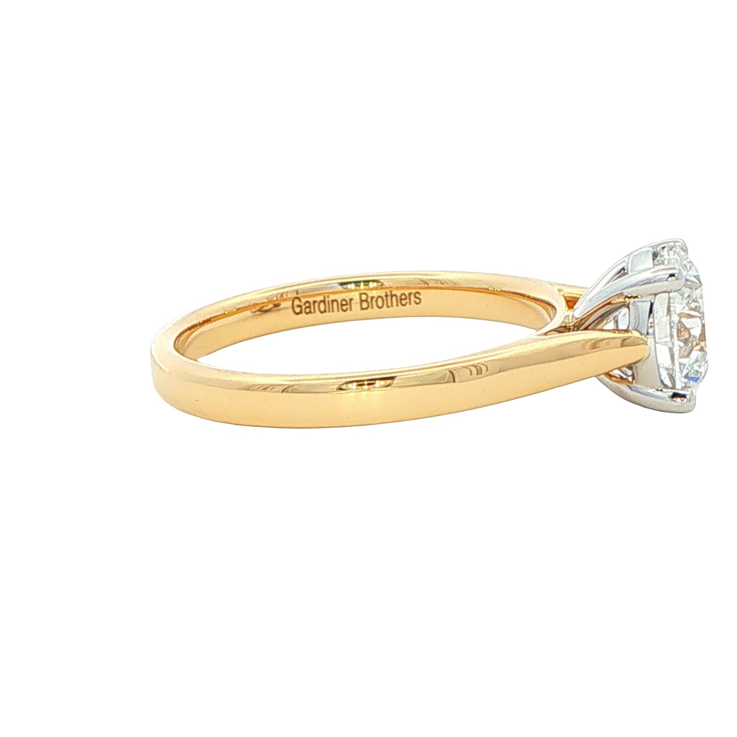Yellow Gold Round Brilliant cut diamond solitaire ring - 1.51cts Gardiner Brothers