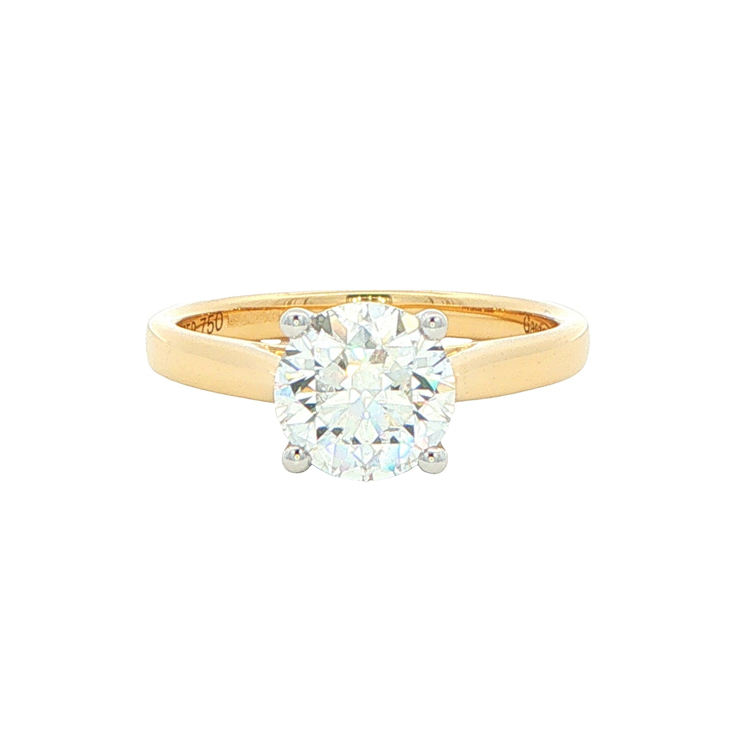 Yellow Gold Round Brilliant cut diamond solitaire ring - 1.51cts Gardiner Brothers