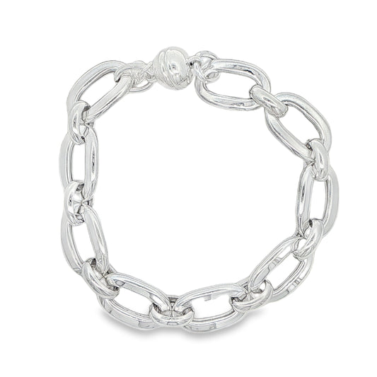 Silver Oval Link Bracelet Gardiner Brothers