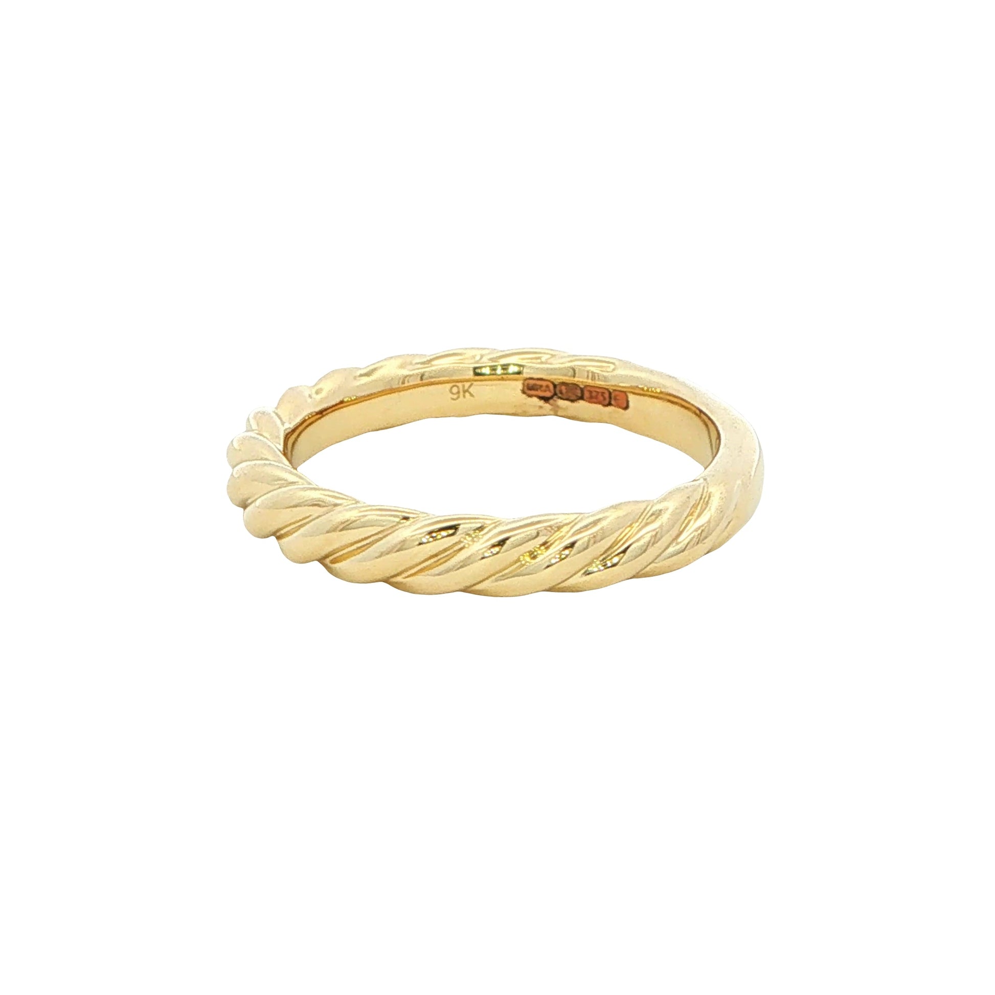Yellow Gold 3mm Rope Style Ring Gardiner Brothers