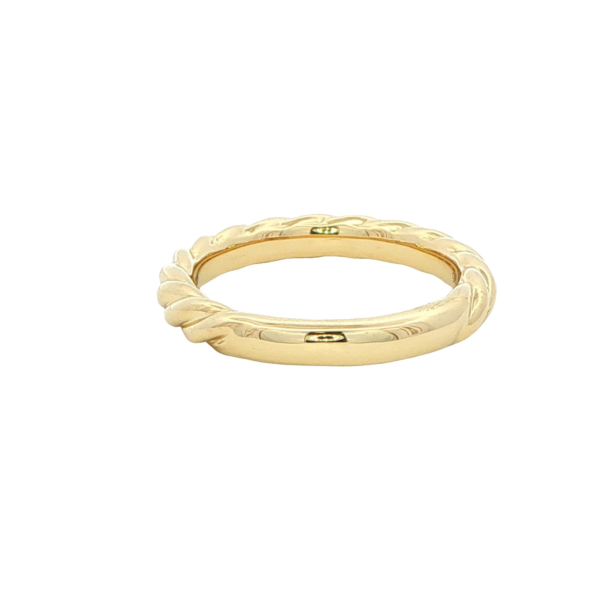 Yellow Gold 3mm Rope Style Ring Gardiner Brothers