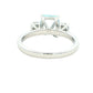 Octagonal Aquamarine and round brilliant cut diamond 3 stone ring Gardiner Brothers
