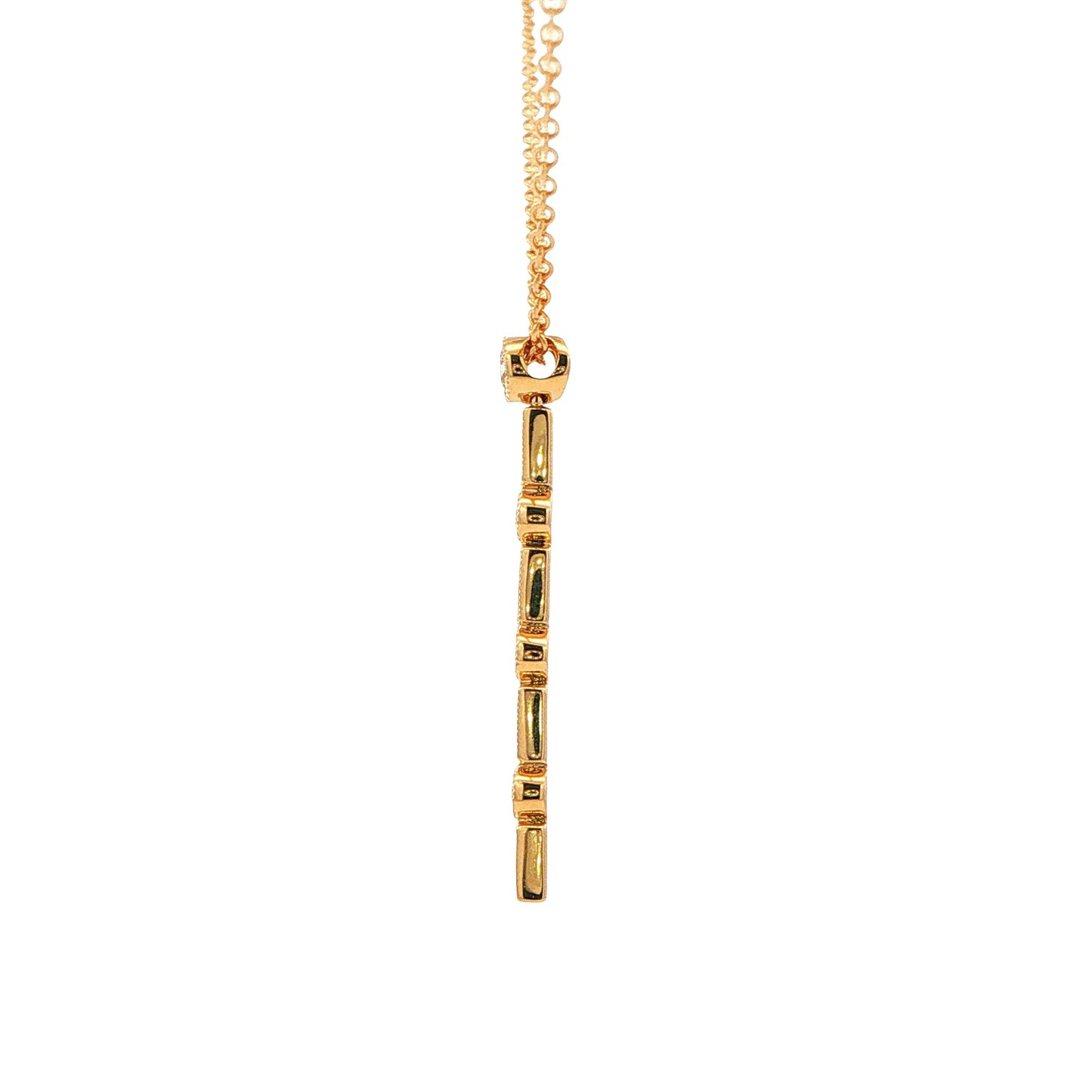 Baguette Cut Emerald and Diamond Vintage Style Drop Pendant Gardiner Brothers