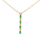 Baguette Cut Emerald and Diamond Vintage Style Drop Pendant Gardiner Brothers