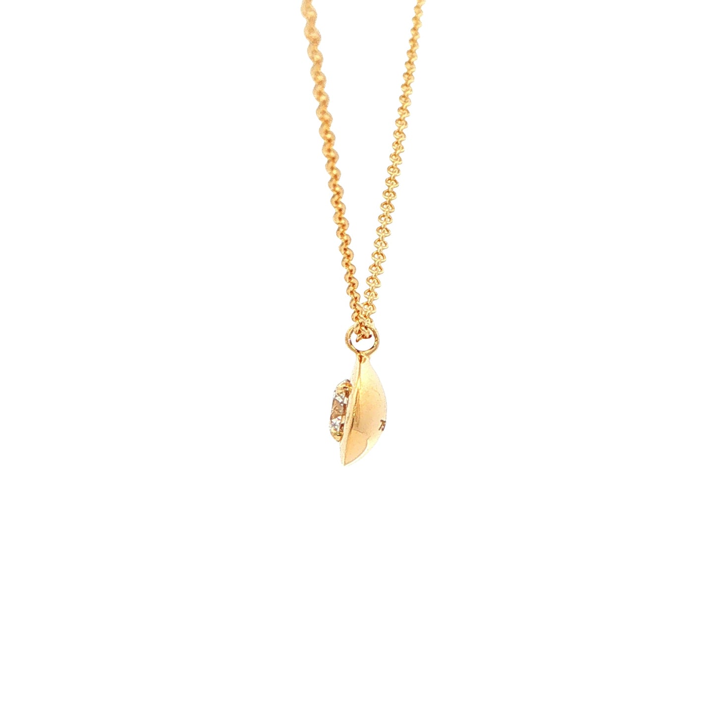 Yellow Gold Diamond 'Pebble' Solitaire Pendant Gardiner Brothers