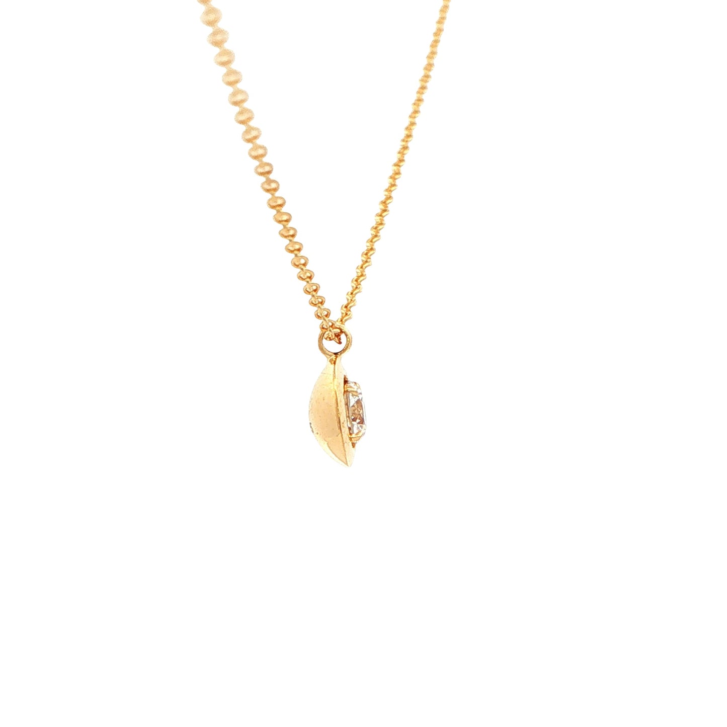 Yellow Gold Diamond 'Pebble' Solitaire Pendant Gardiner Brothers