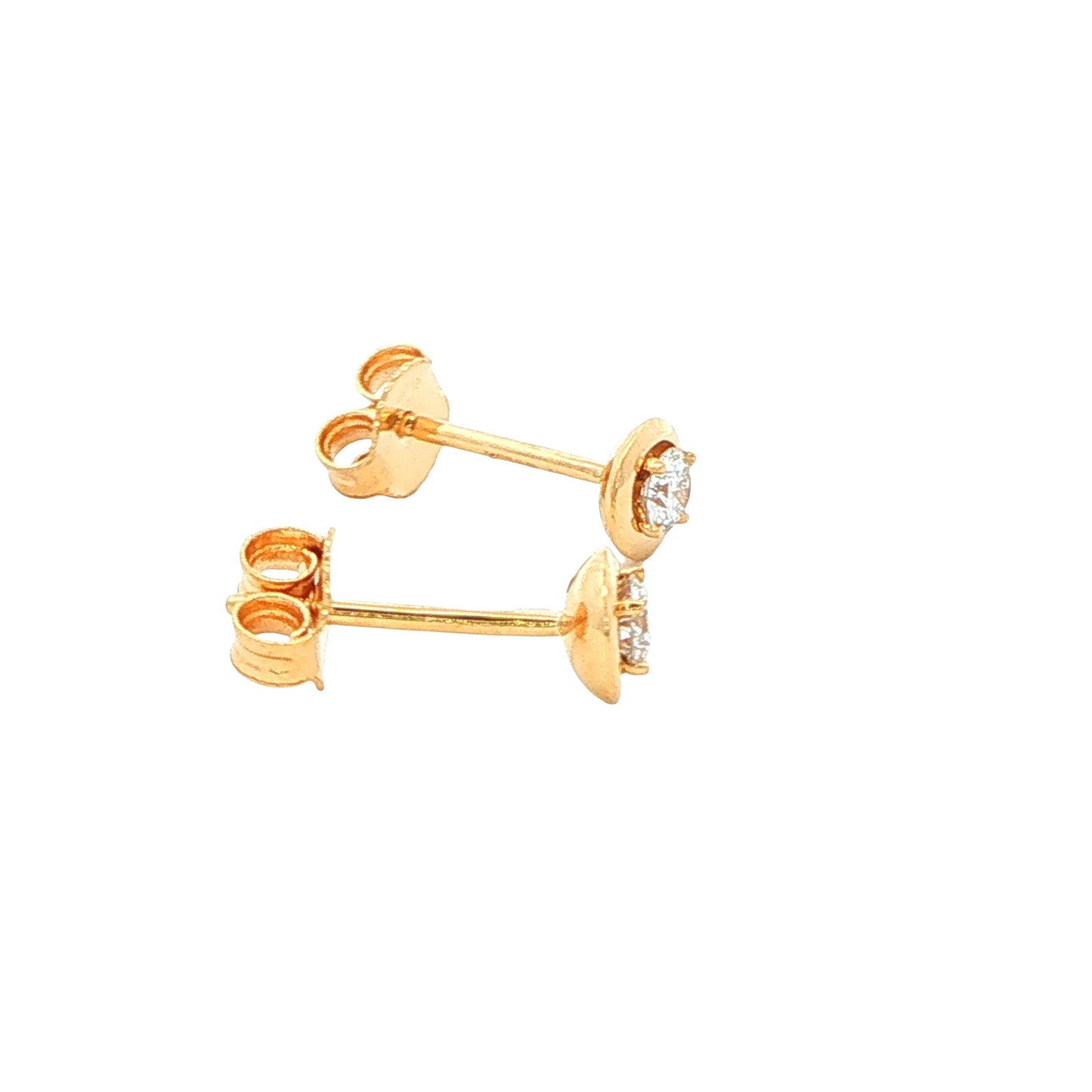 Yellow Gold Diamond 'Pebble' Solitaire Earrings Gardiner Brothers