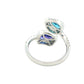 Tanzanite and Swiss Blue Topaz Halo Style 2 Stone Ring Gardiner Brothers