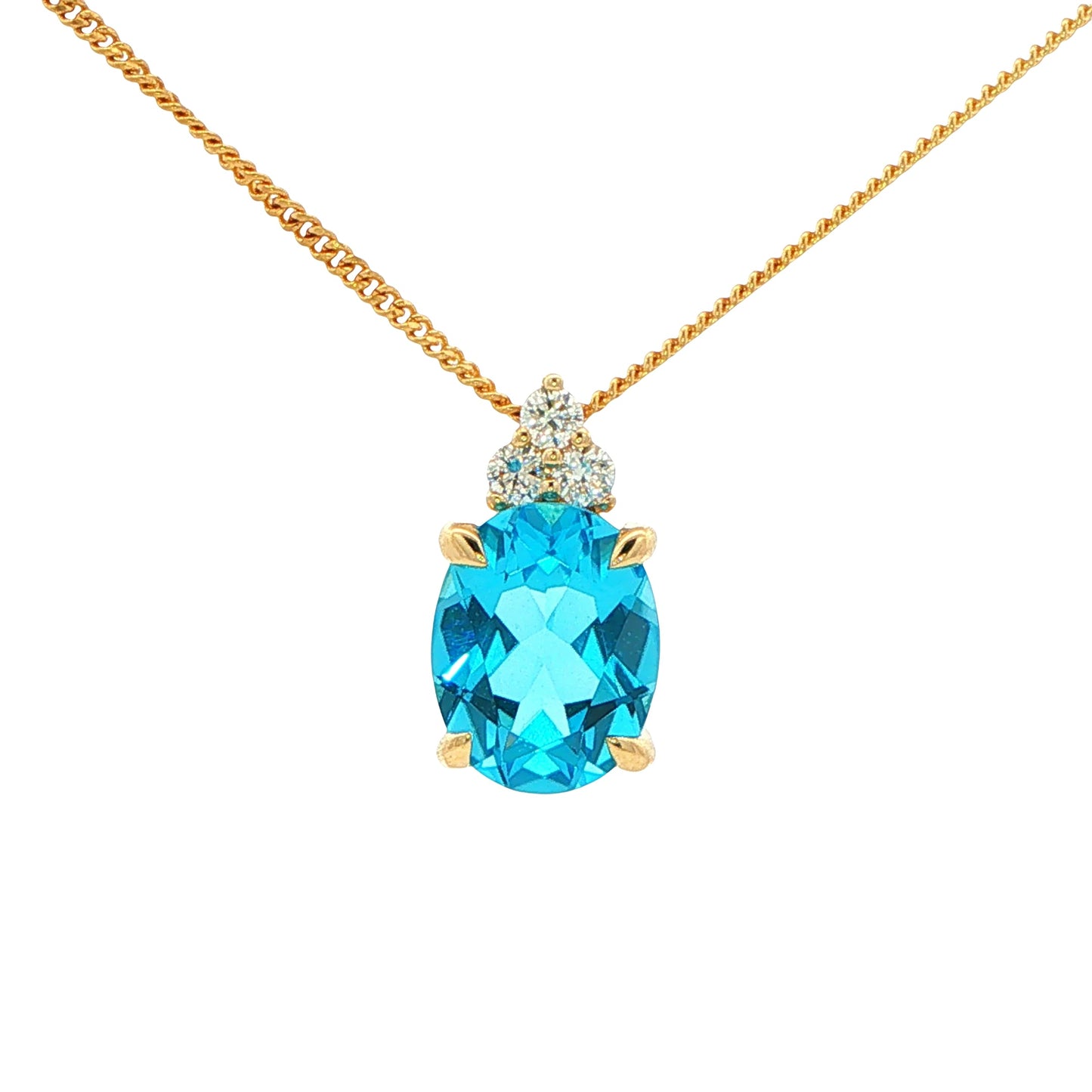 Topaz and Diamond Tiara Style Pendant Gardiner Brothers