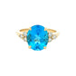 Oval Shaped Topaz and Diamond Cluster Style Ring Gardiner Brothers