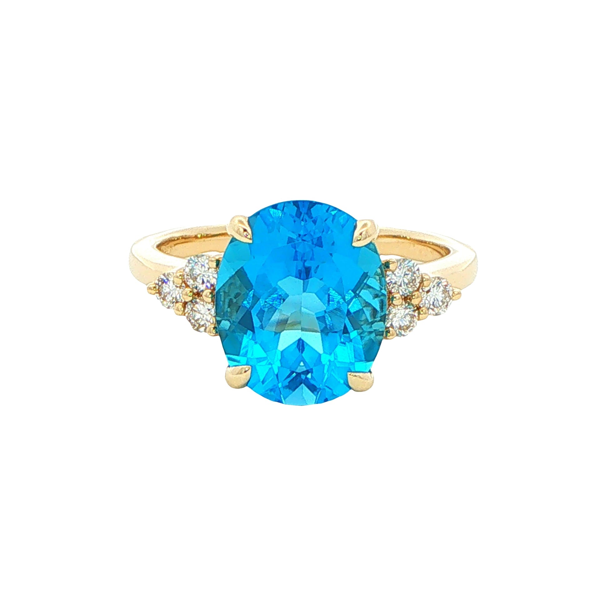 Oval Shaped Topaz and Diamond Cluster Style Ring Gardiner Brothers