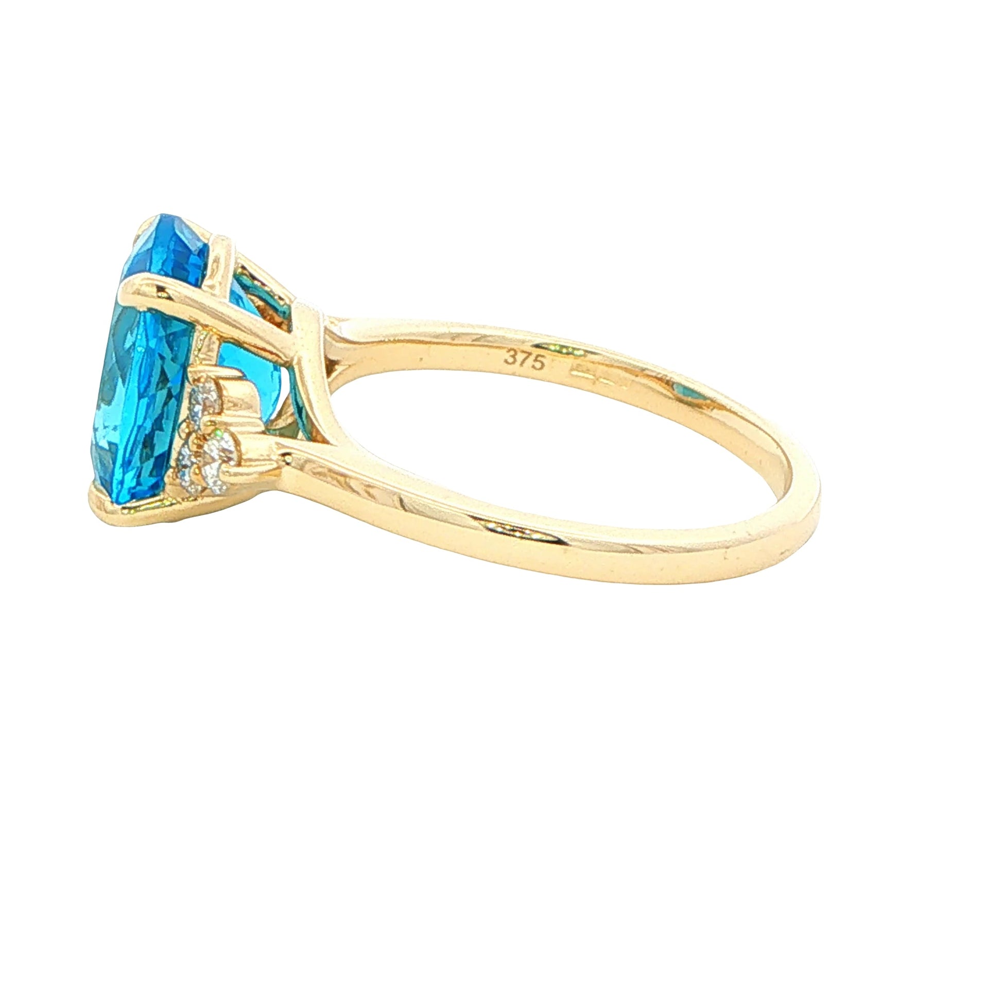 Oval Shaped Topaz and Diamond Cluster Style Ring Gardiner Brothers