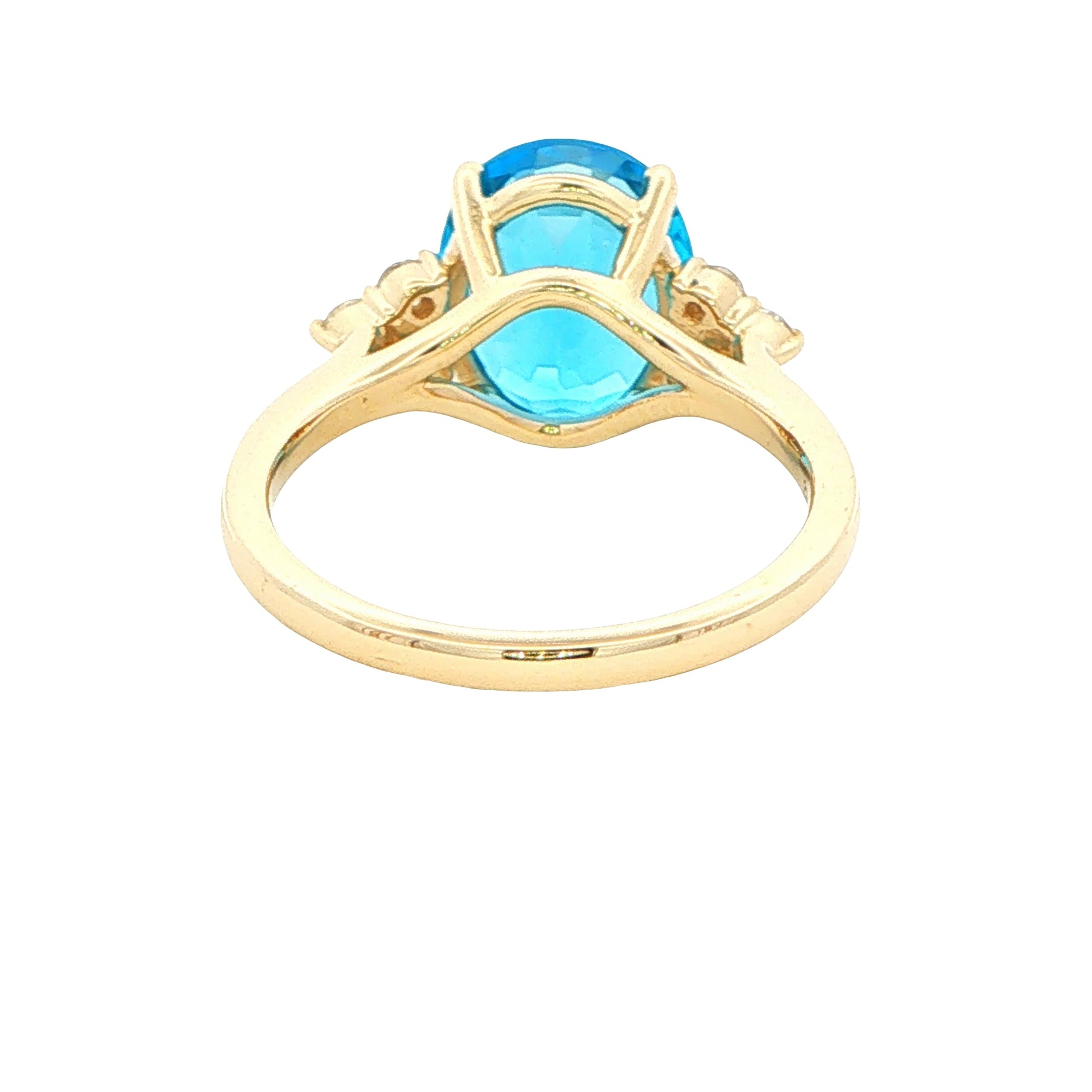 Oval Shaped Topaz and Diamond Cluster Style Ring Gardiner Brothers
