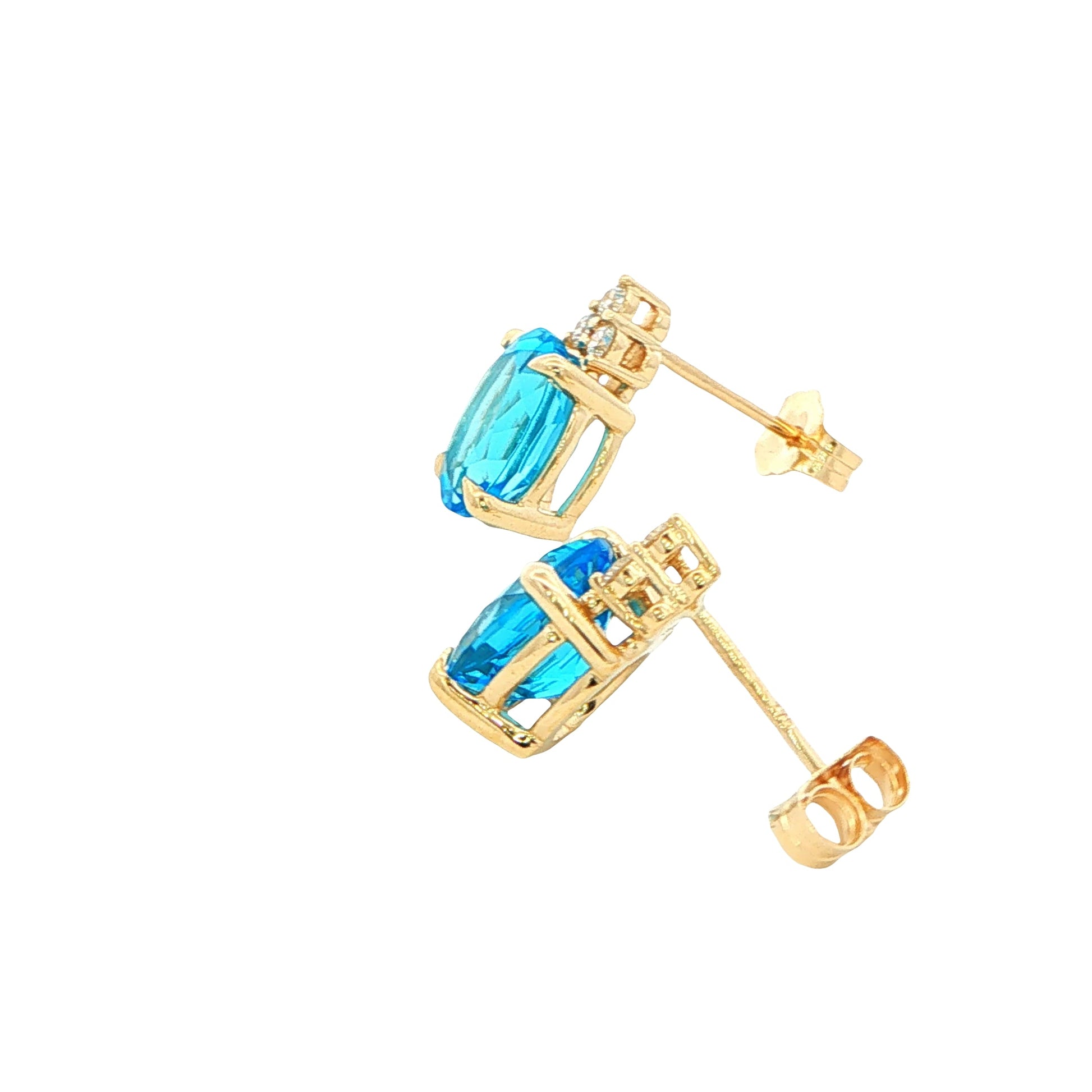 Topaz and Diamond Tiara Style Earrings Gardiner Brothers