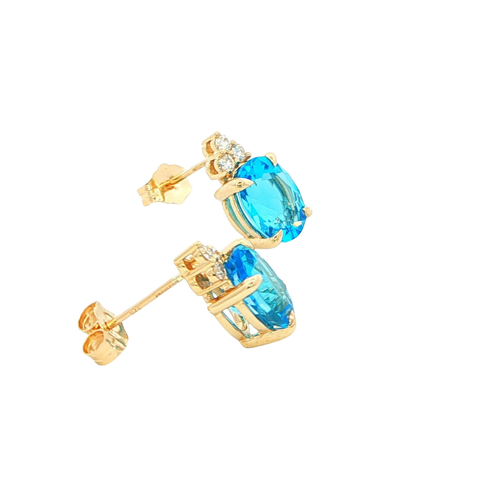 Topaz and Diamond Tiara Style Earrings Gardiner Brothers