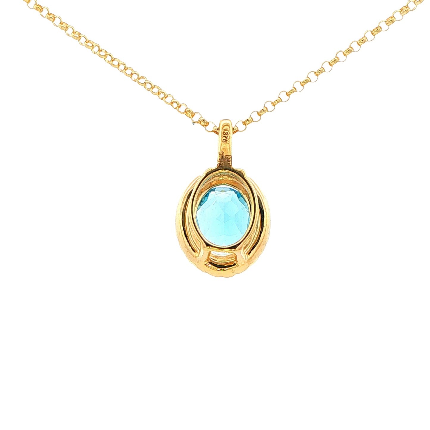Topaz and Diamond Halo Style Pendant Gardiner Brothers