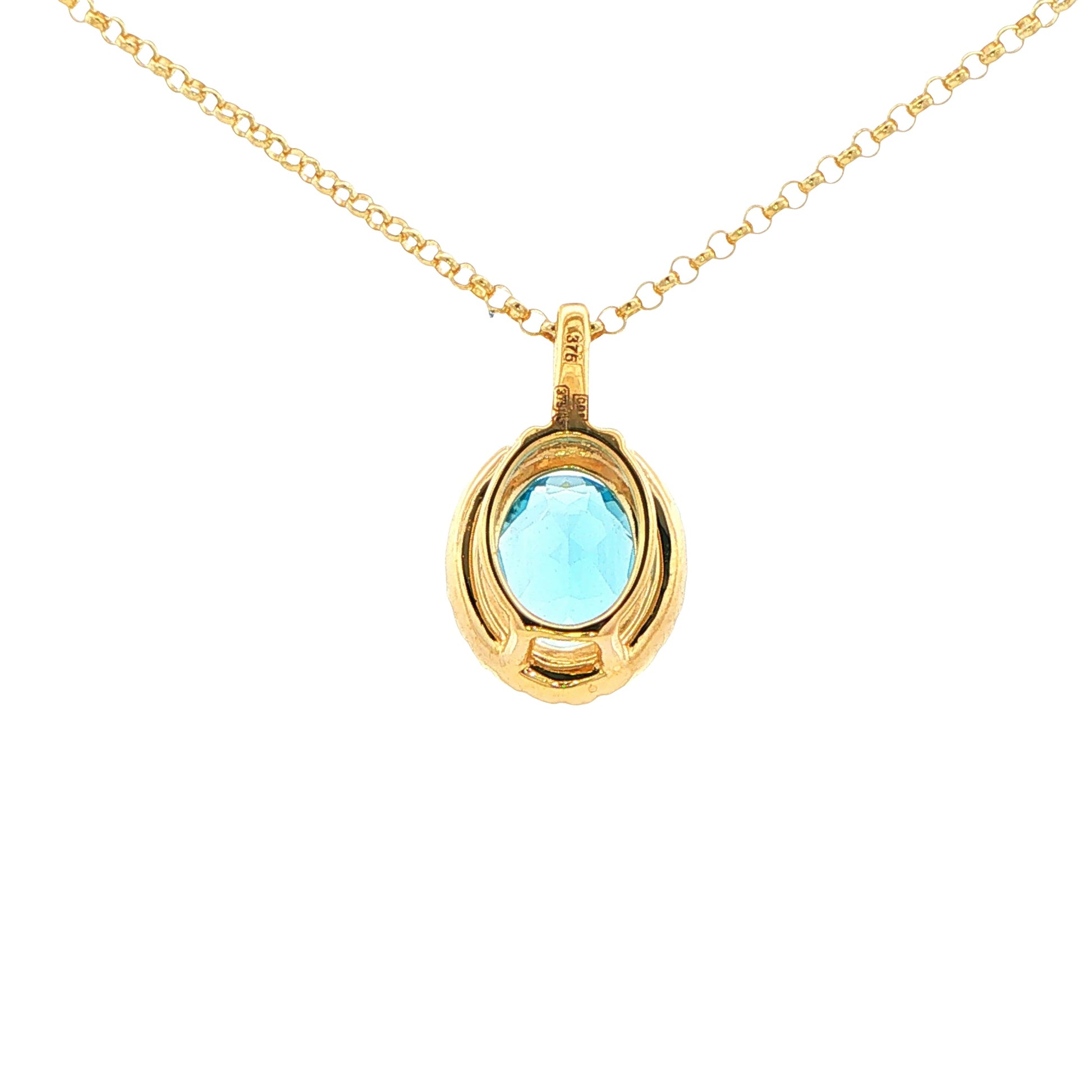 Topaz and Diamond Halo Style Pendant Gardiner Brothers