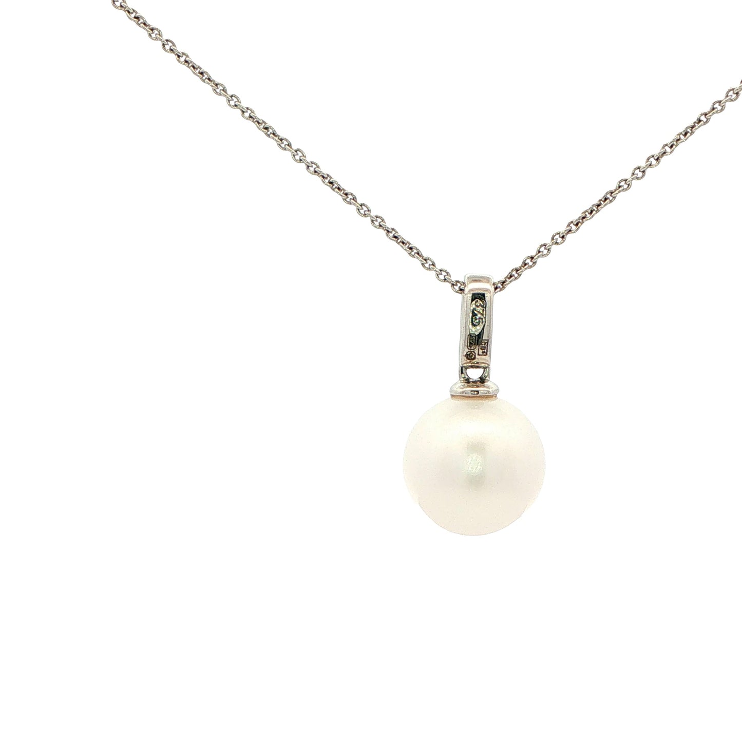 White Gold Pearl and Diamond Pendant Gardiner Brothers