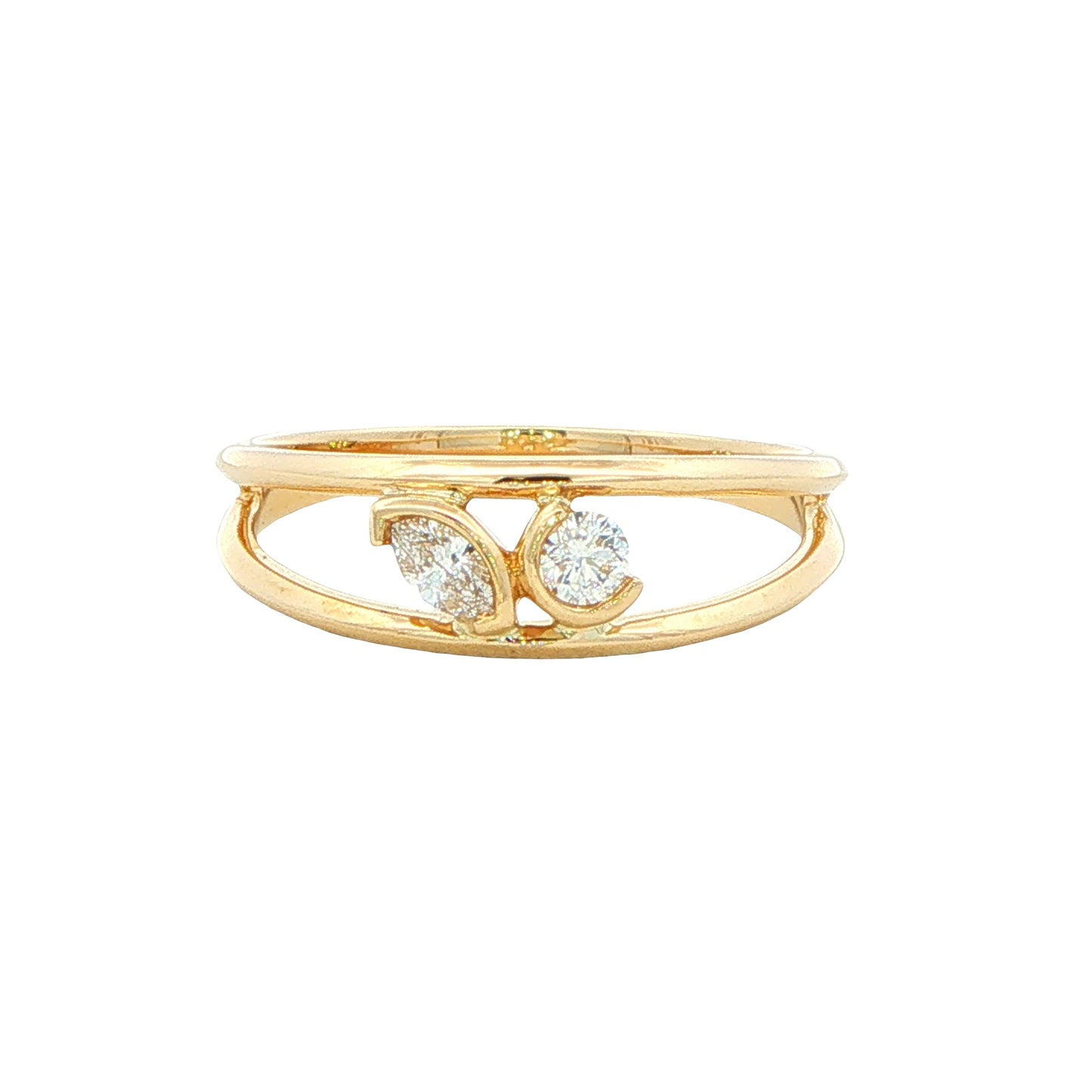 Marquise and Round Diamond 2 Stone Dress Ring Gardiner Brothers