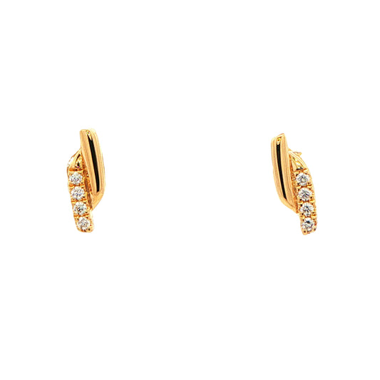 Yellow Gold Diamond Set Earrings Gardiner Brothers