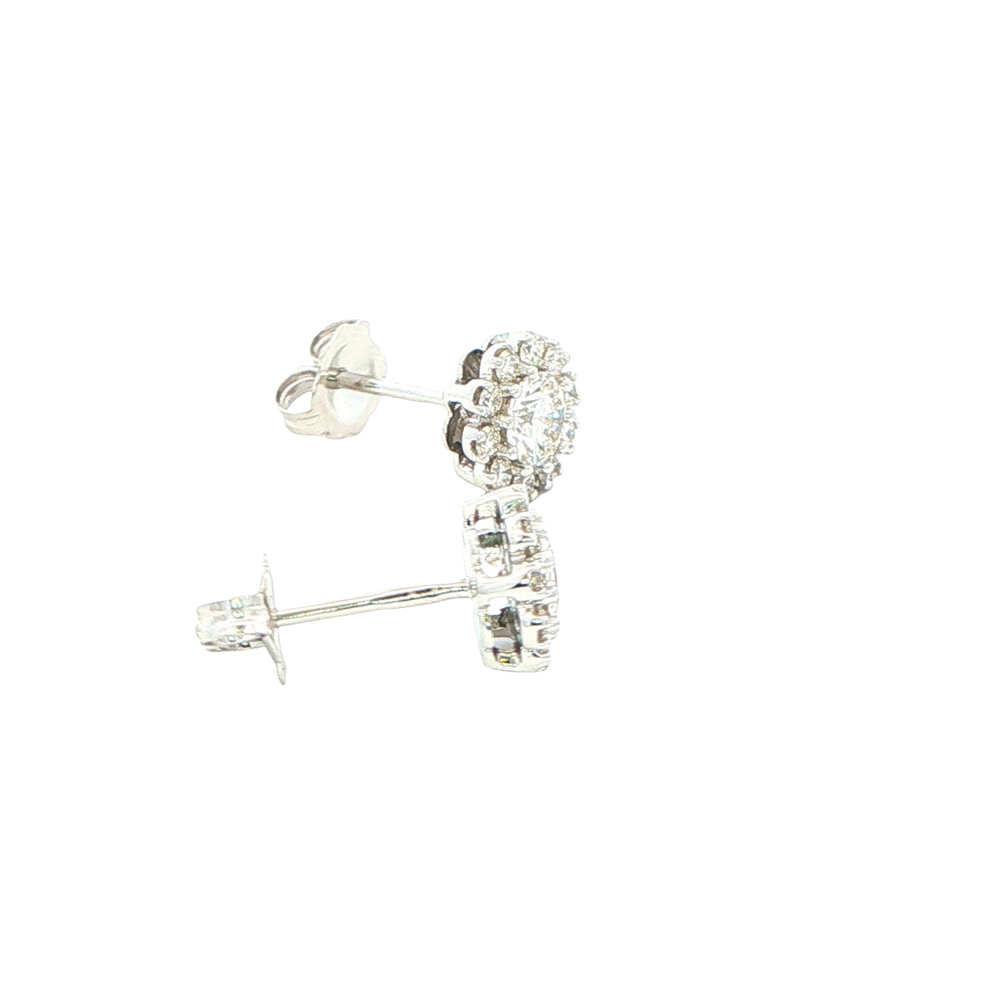 Round Brilliant Cut Diamond Cluster Style Earrings Gardiner Brothers