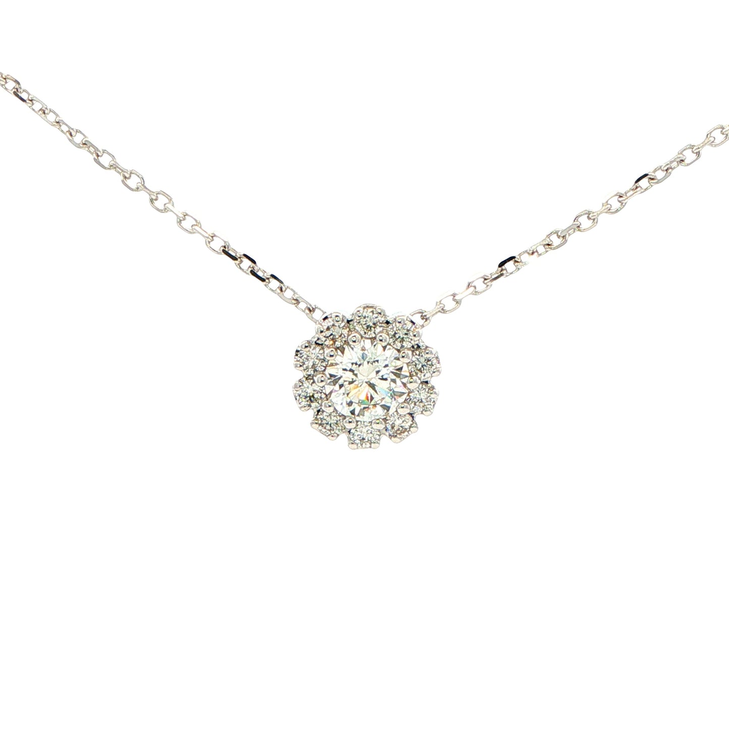Round Brilliant Cut Diamond Cluster Style Pendant Gardiner Brothers