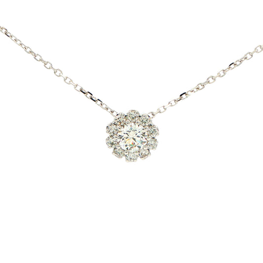 Round Brilliant Cut Diamond Cluster Style Pendant Gardiner Brothers