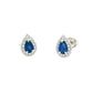 Pear Shaped Sapphire and Diamond Halo Style Earrings