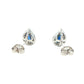 Pear Shaped Sapphire and Diamond Halo Style Earrings