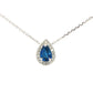 Pear Shaped Sapphire and Diamond Halo Style Pendant