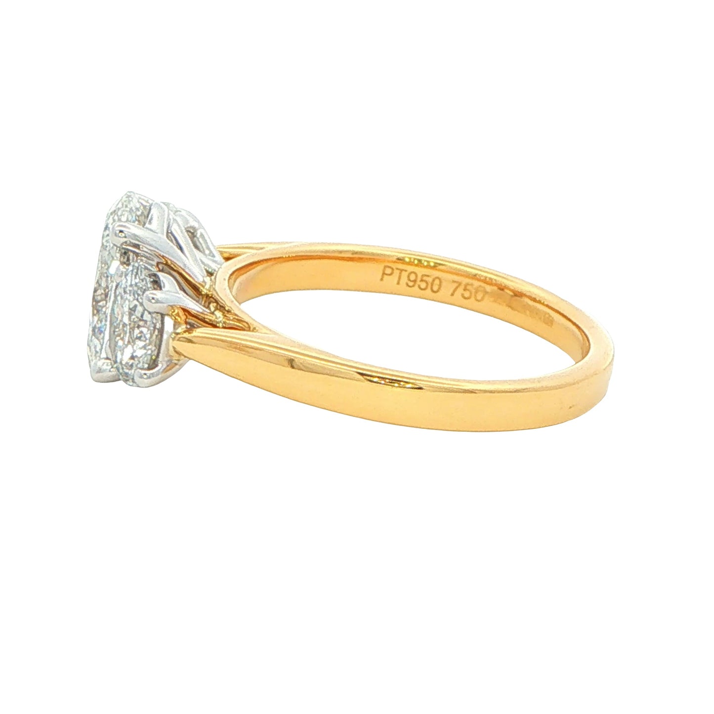 Oval Shaped Diamond 3 Stone Ring - 2.31cts