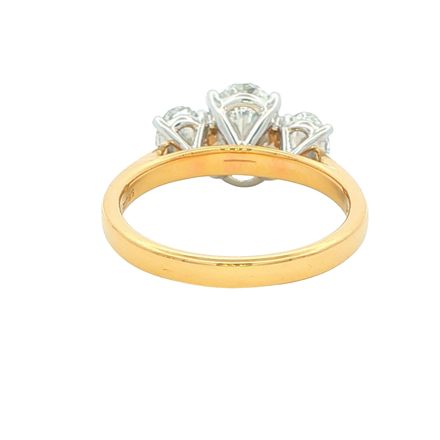 Oval Shaped Diamond 3 Stone Ring - 2.31cts