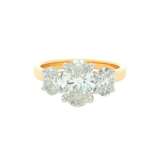 Oval Shaped Diamond 3 Stone Ring - 2.31cts Gardiner Brothers