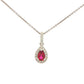 Pear Shaped Ruby and Diamond Halo Style Pendant