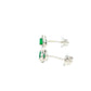 Pear Shaped Emerald and Diamond Halo Style Earrings