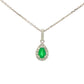 Pear Shaped Emerald and Diamond Halo Style Pendant