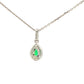 Pear Shaped Emerald and Diamond Halo Style Pendant