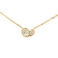 Yellow Gold Oval and Pear Diamond 2 Stone Pendant