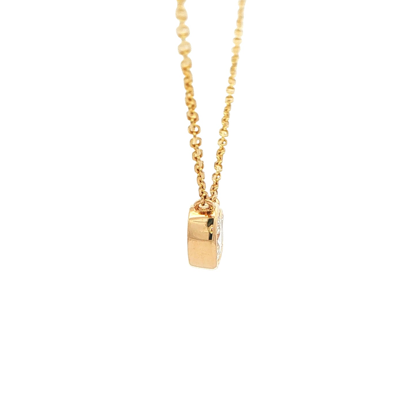 Yellow Gold Oval and Pear Diamond 2 Stone Pendant